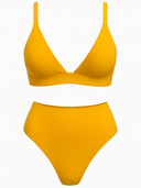 photo non porté d'un bikini triangle jaune un 